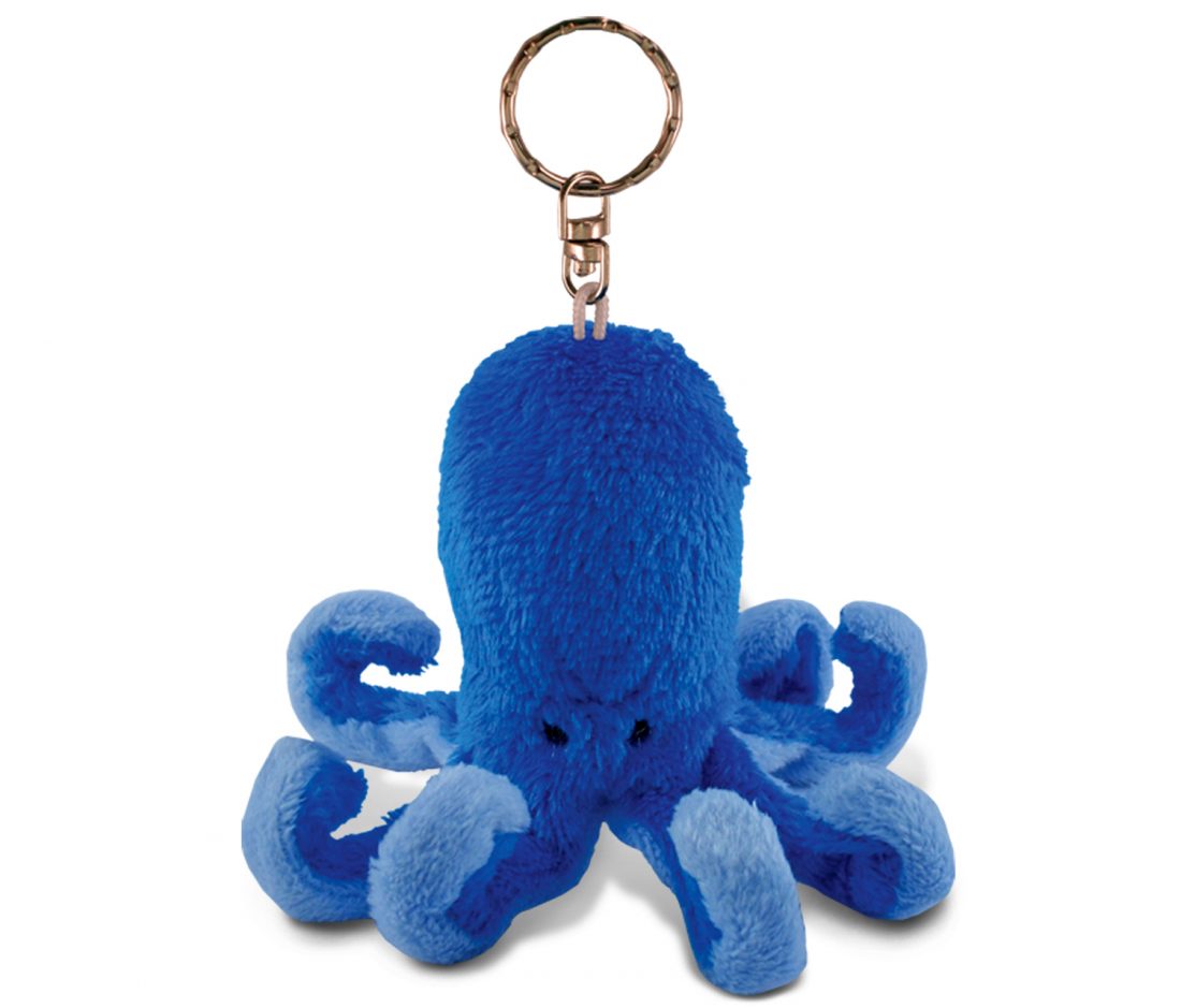 octopus reversible plush keychain