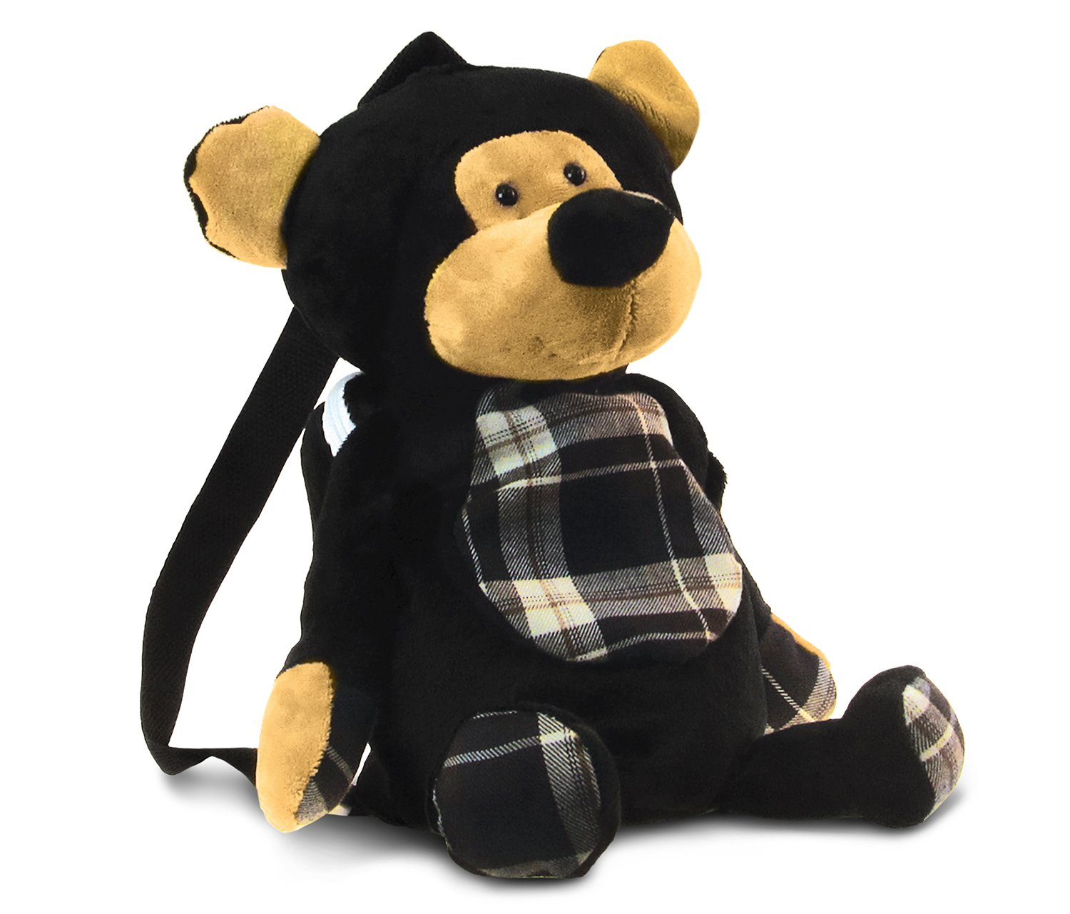 Black Bear – Stylish Plush Backpack - DolliBu