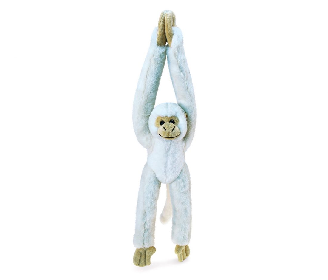 Long Arm Hanging White Squirrel Monkey – Super Soft Plush - DolliBu