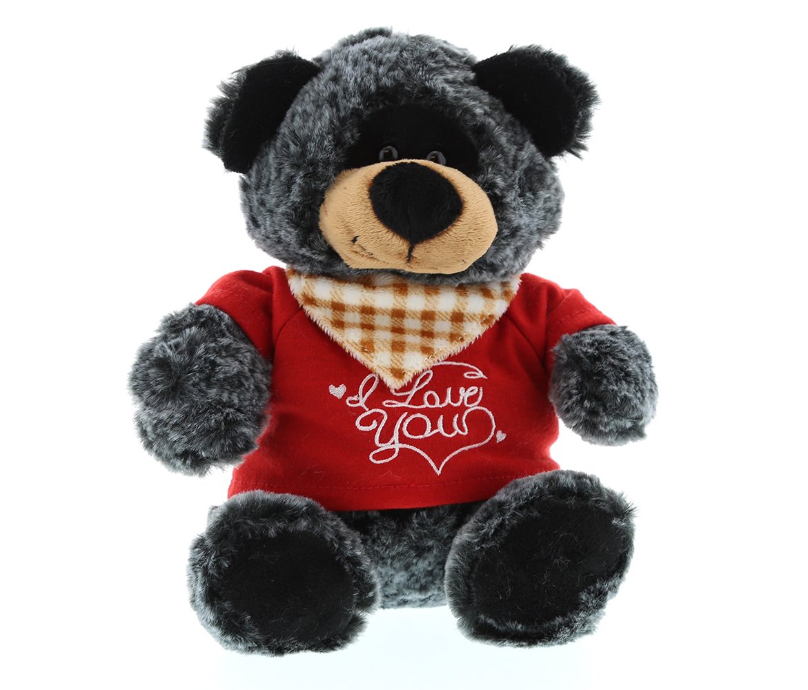Sitting Black Bear Red I Love You Shirt Valentines Plush – Super Soft ...