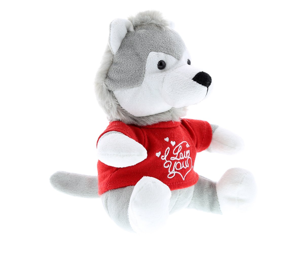 Grey Wolf Red I Love You Shirt Valentines Plush – Super Soft Plush ...