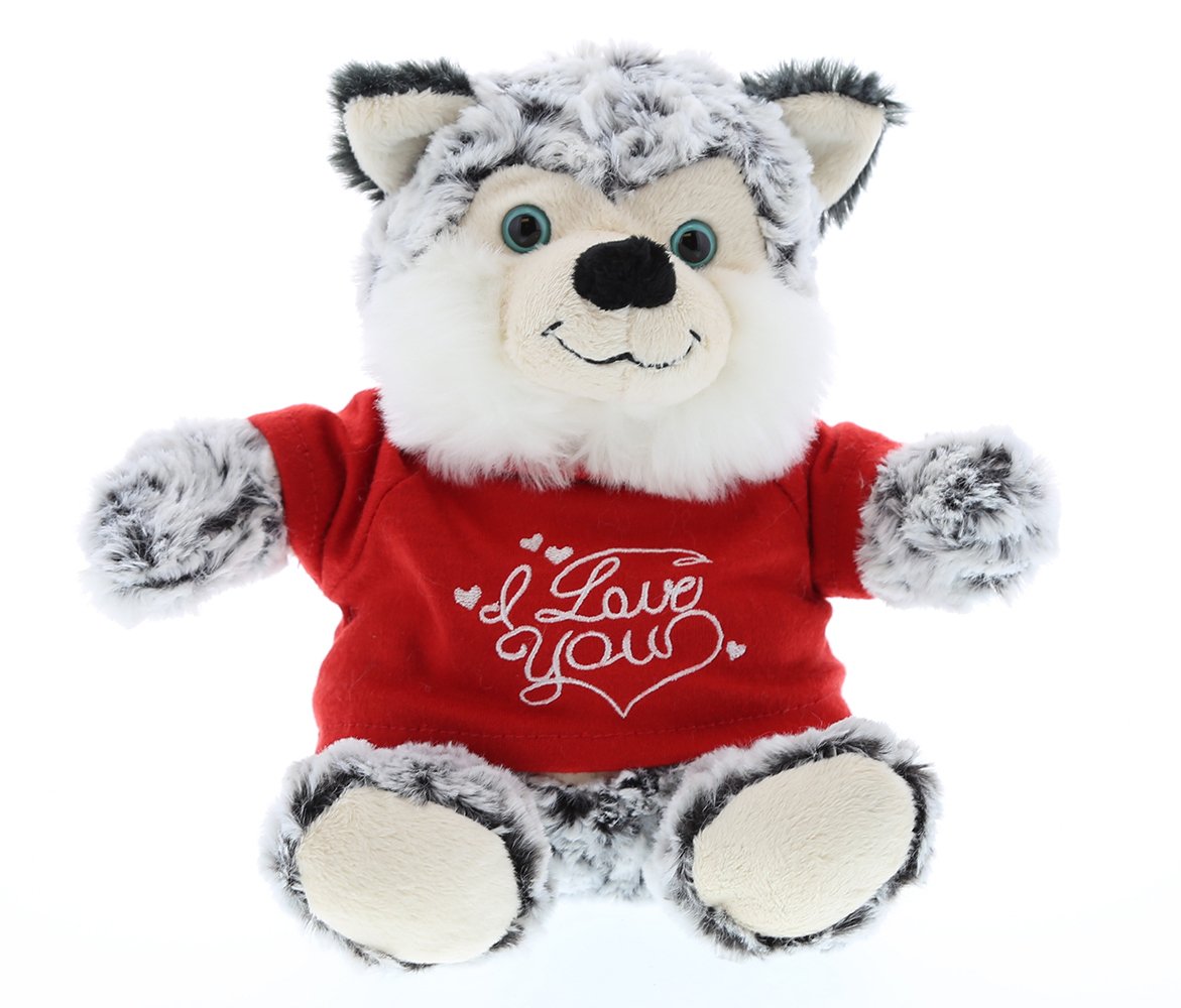 Sitting Husky I Love You Shirt Valentines Plush – Super Soft Plush ...