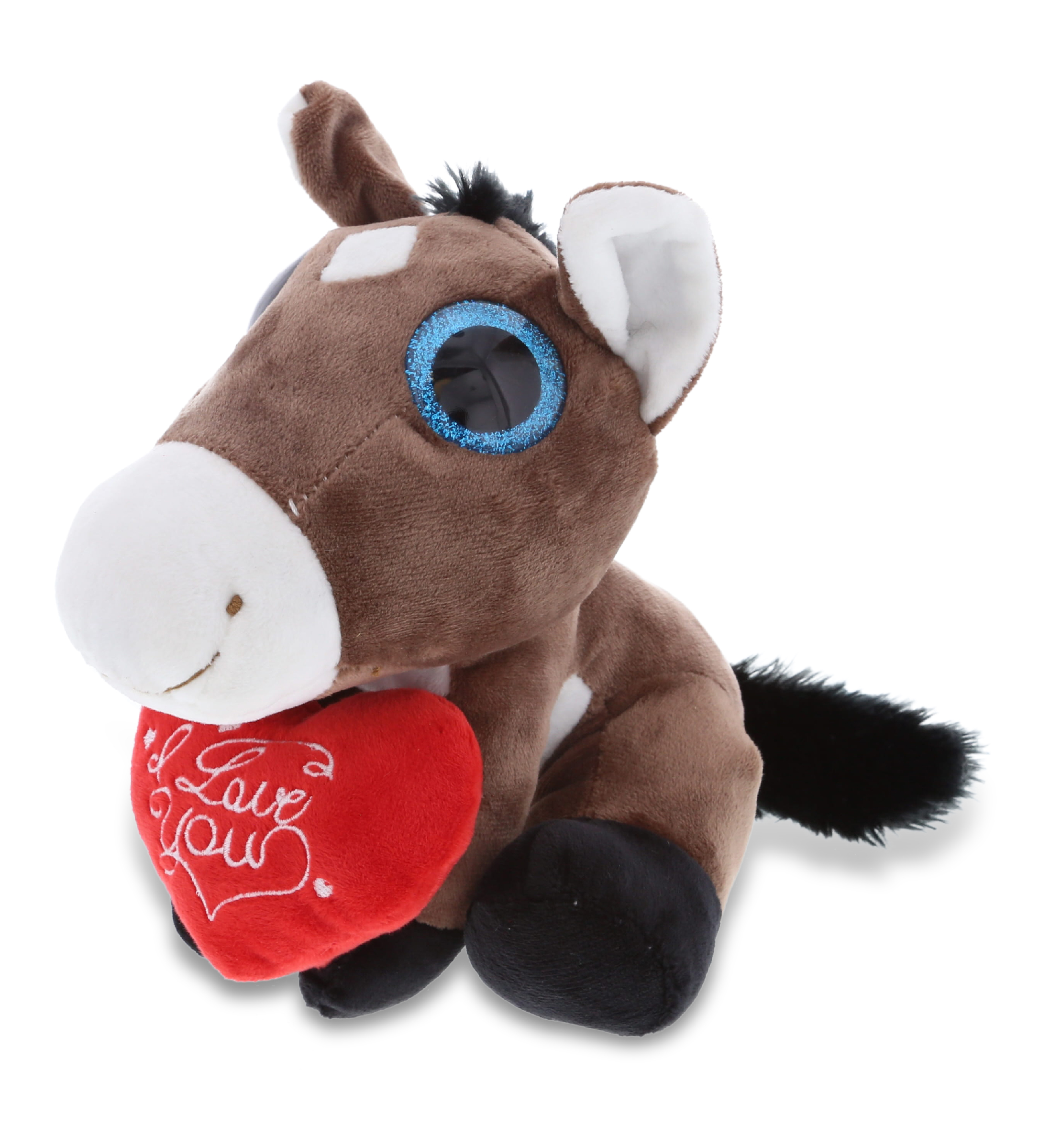 Cute Stuffed Animal With Heart And With Name Personalization For Valentine,  Anniversary, Romantic Date, Boyfriend, Or Girlfriend Gift – 8″ – Dollibu I  Love You Plush Sparkling Big Eye Horse - DolliBu