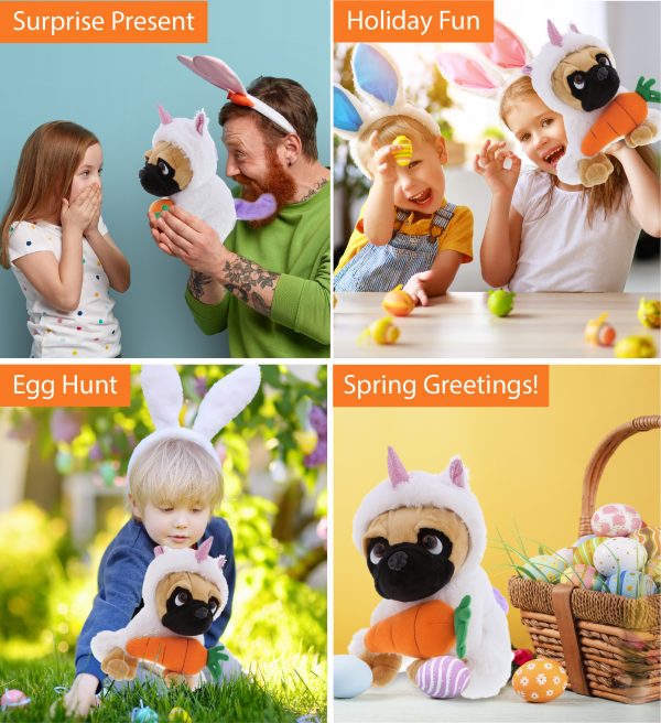 DolliBu Happy Easter Super Soft Plush Pug Dog Unicorn with Carrot – Stuffed  Animals with Carrot Plush Toy, Perfect Easter Gift with Name  Personalization, Spring Easter Dog Pet Plush Animal – 10″ Inch - DolliBu