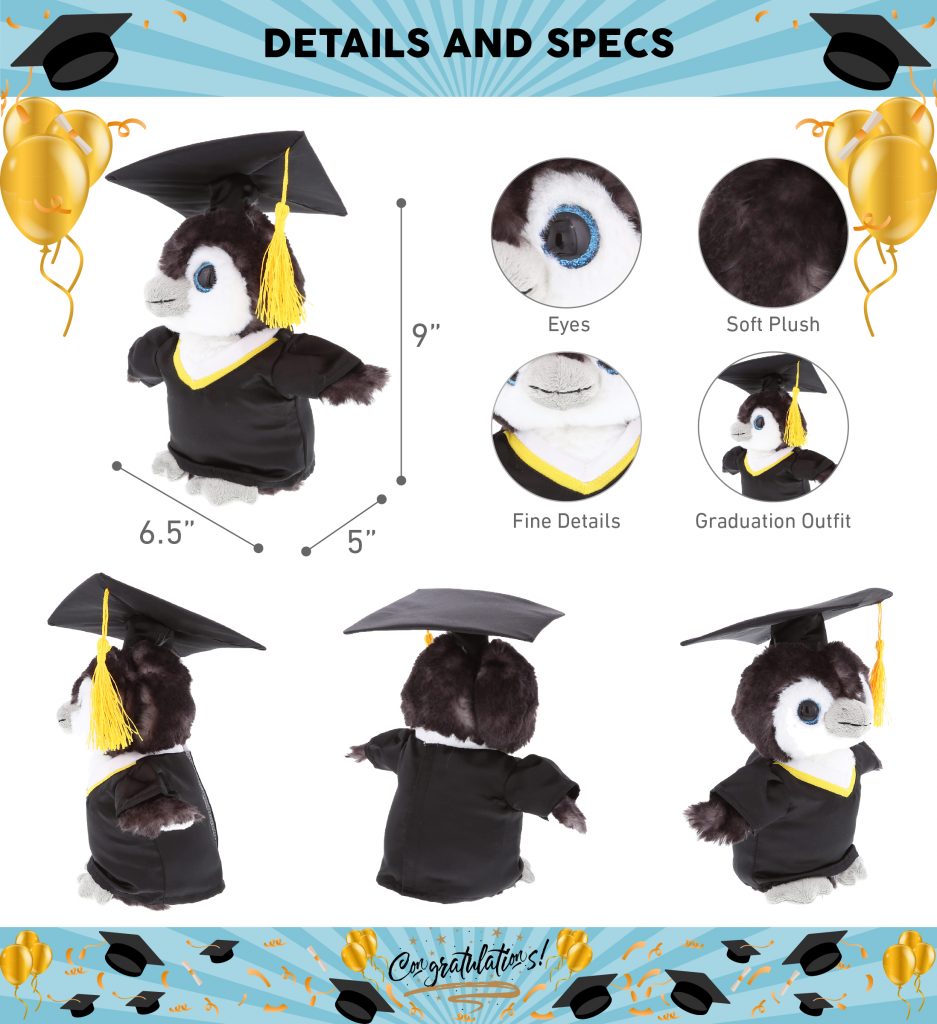 penguin graduation plush