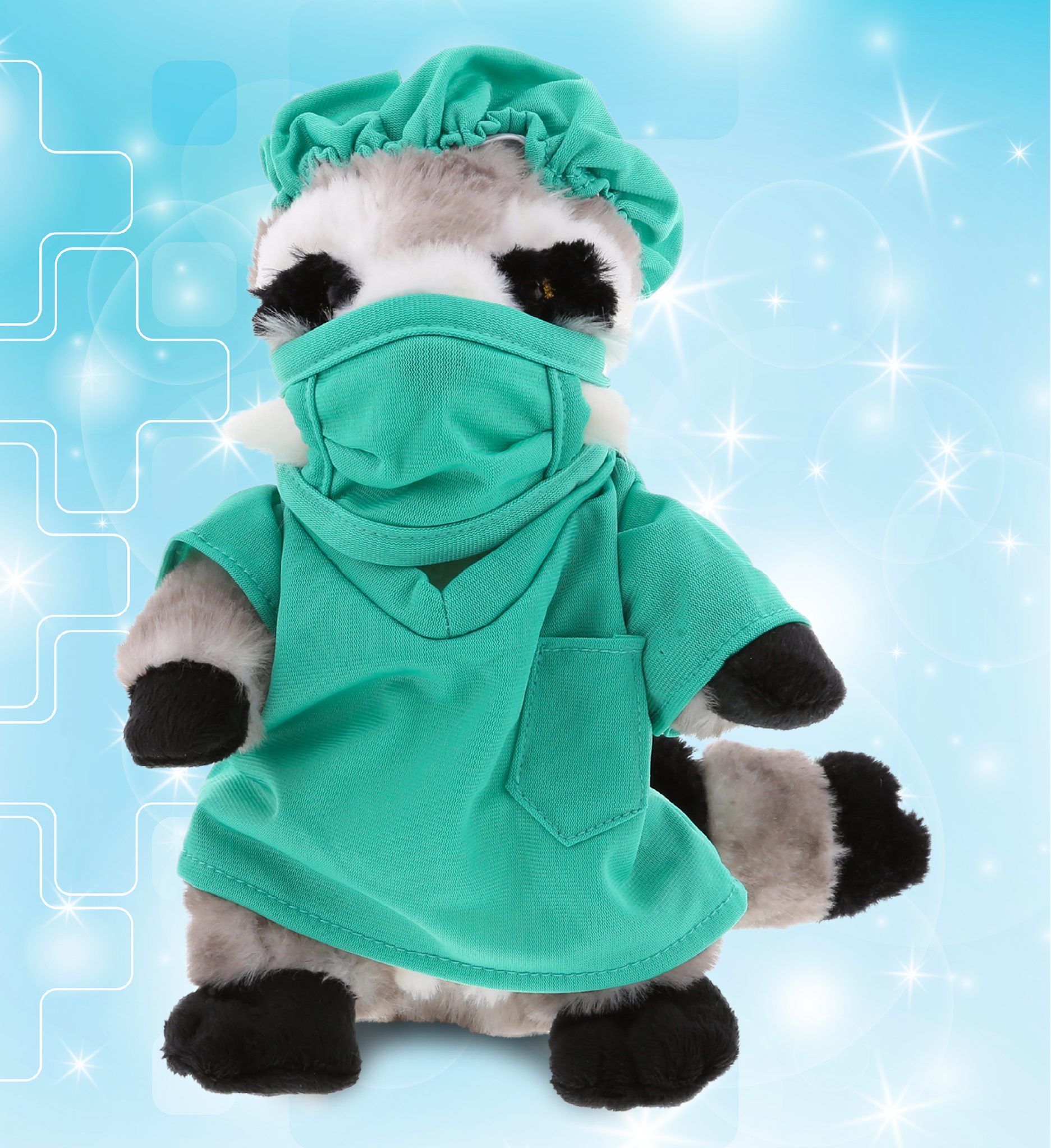 DolliBu Raccoon Doctor Plush Toy – Super Soft Raccoon Doctor Stuffed ...