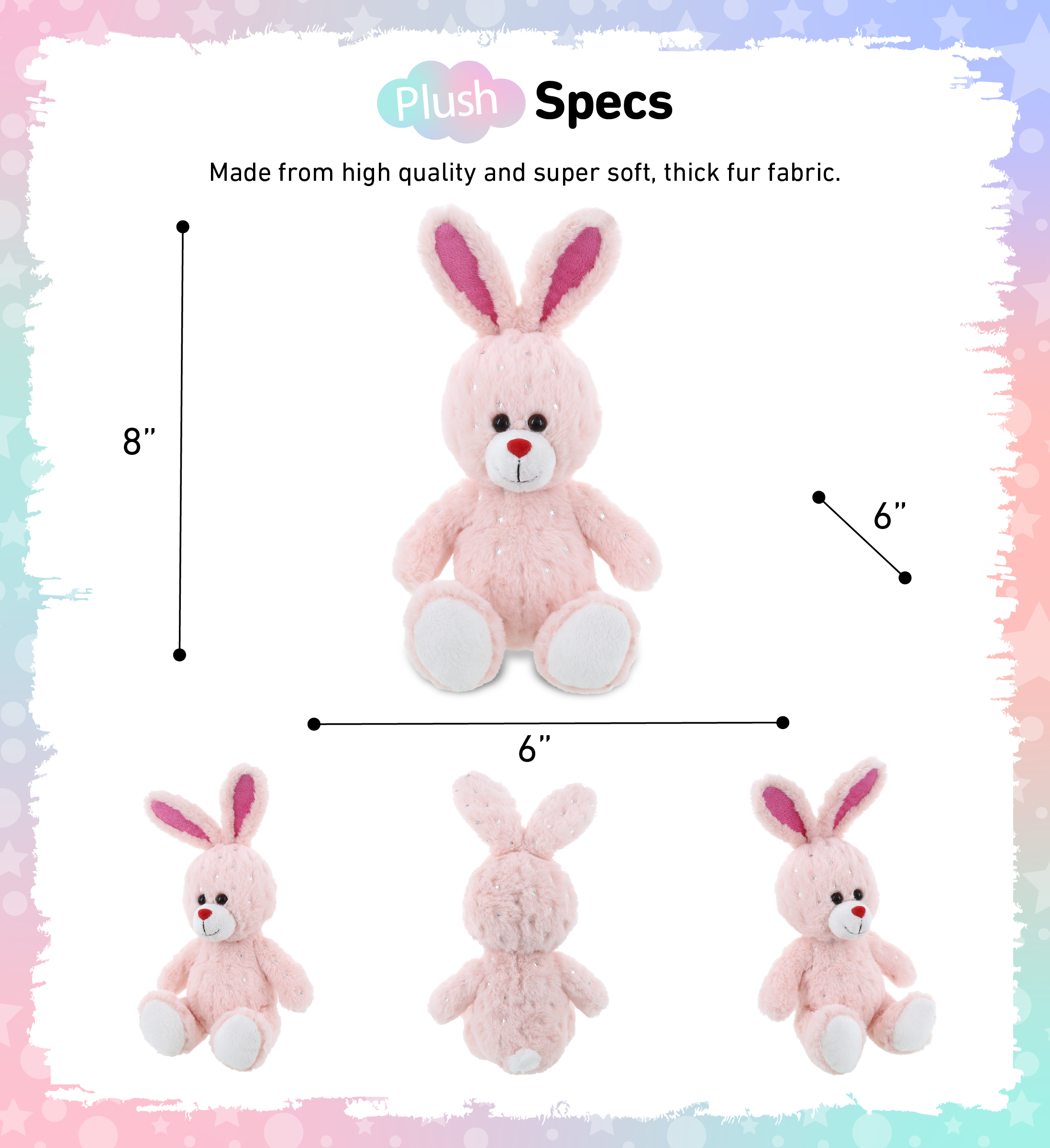 Furry Bunny Toy Cute Plush Rabbit Toy Bedroom Adornment Christmas Birthday Gift 