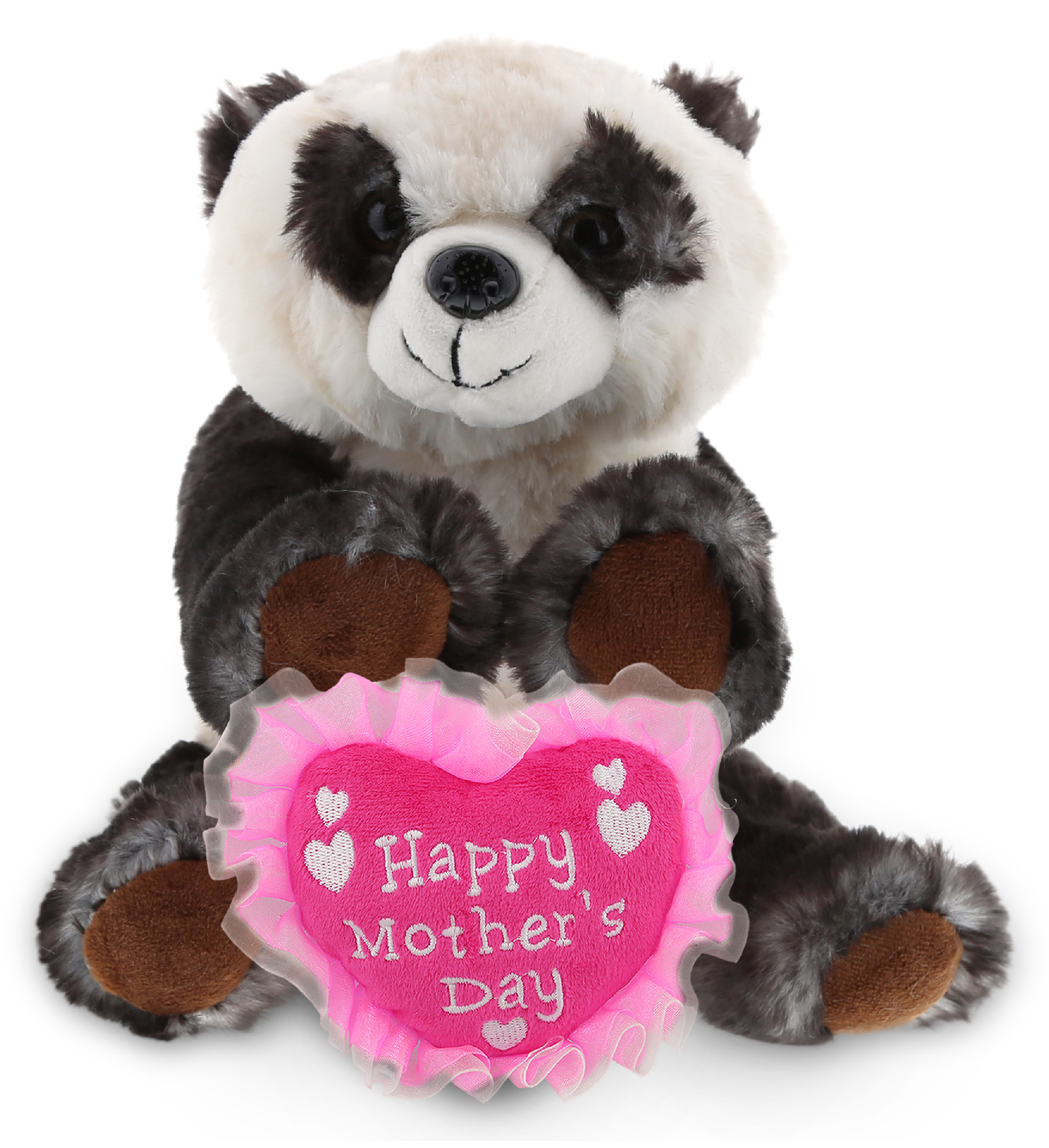 DolliBu Happy Mother's Day Super Soft Squat Panda Bear Plush