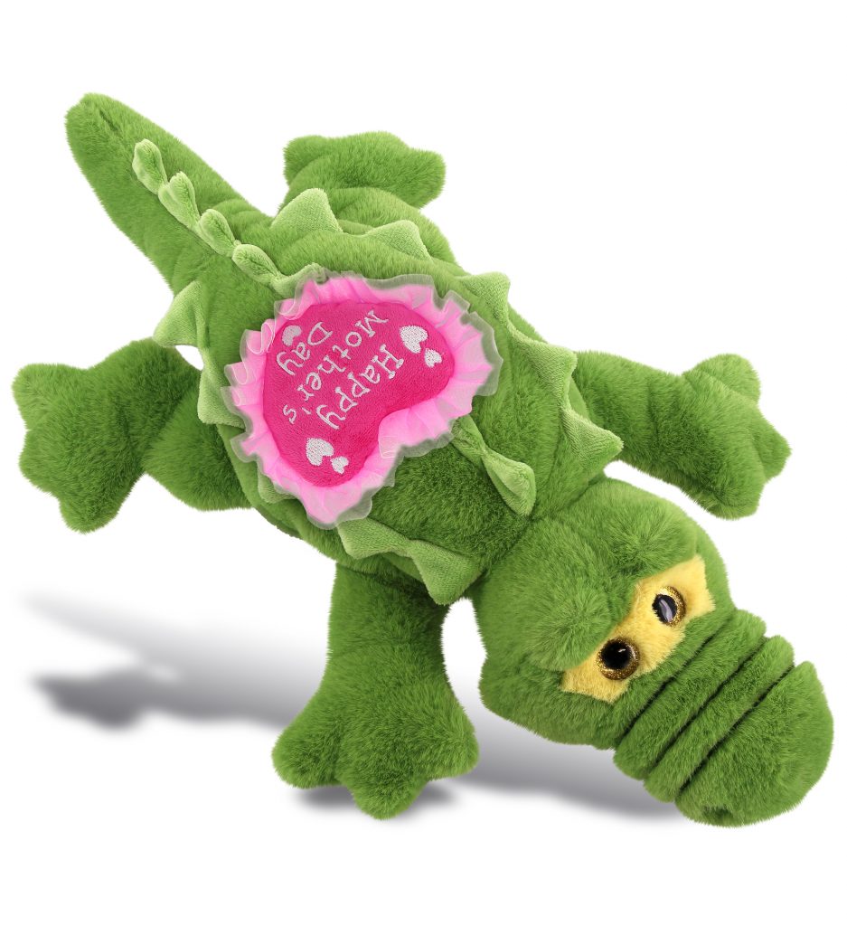 Green Alligator Large 17″ With Mother’s Day Heart Plush – Super-soft 